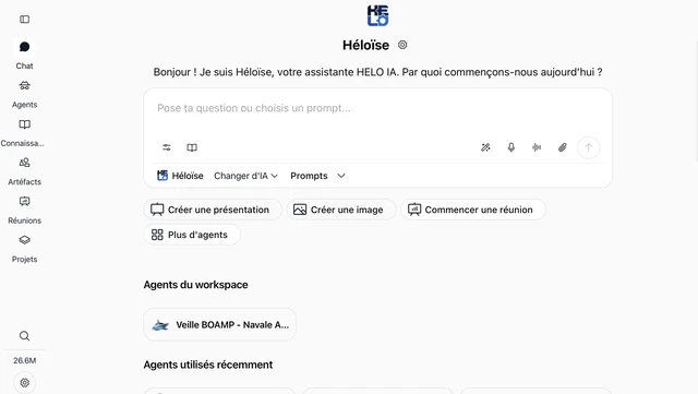 L’interface HELO IA
